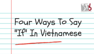 IF in Vietnamese Language: Four Ways to say this word