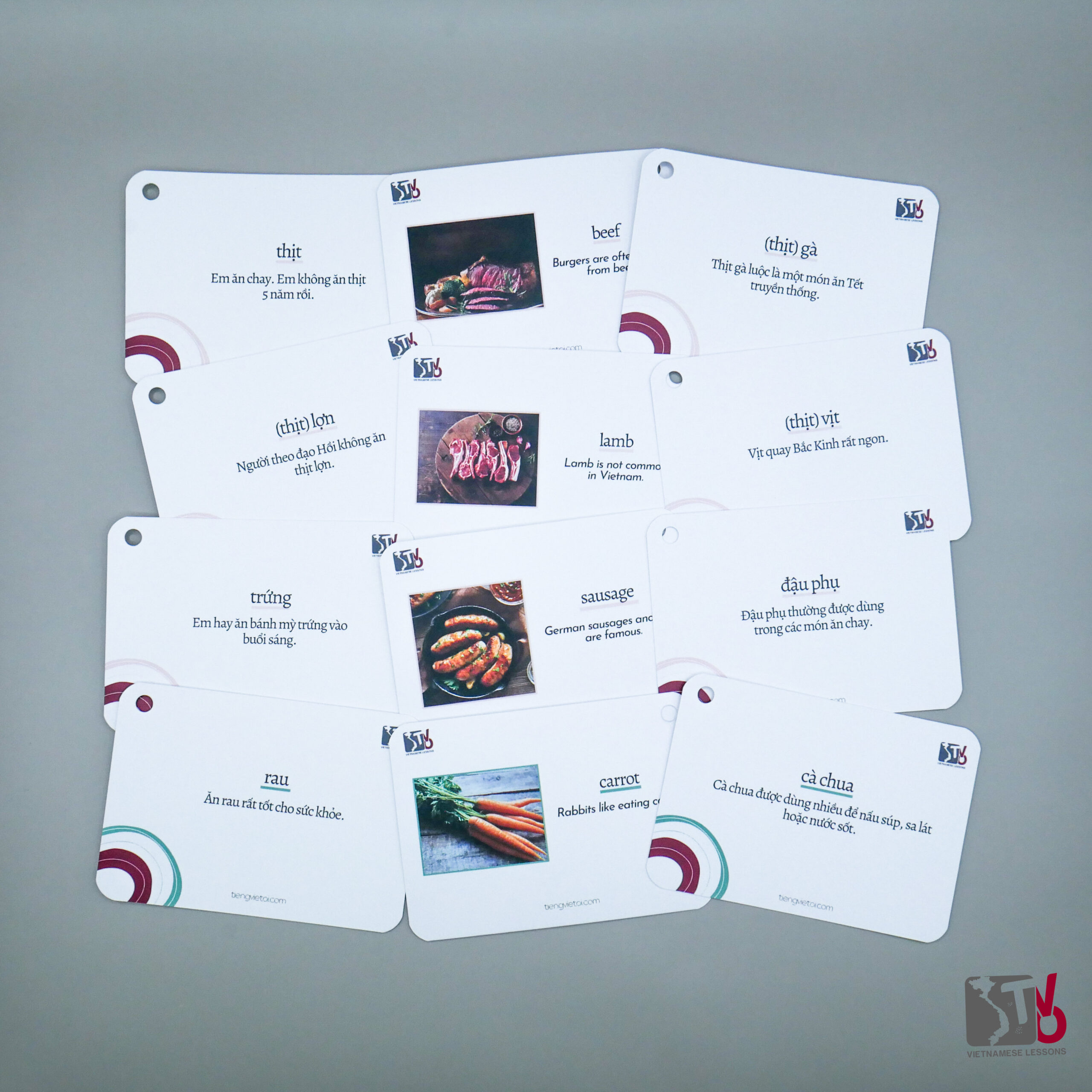 Special Gift Set of 5 Vietnamese Flashcards - Tieng Viet Oi